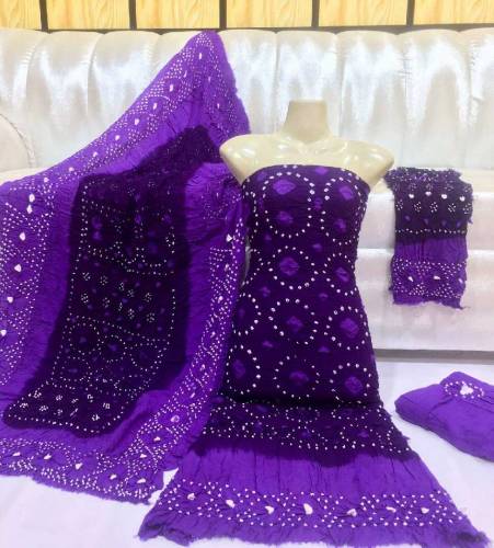  3 pc's women's unstitched linen chunri suit