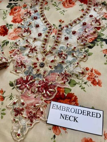*3 PEC FLORAL DESIGN**BRAND: VANIYA*EMBROIDERED SWISS LAWN WITh COTTON