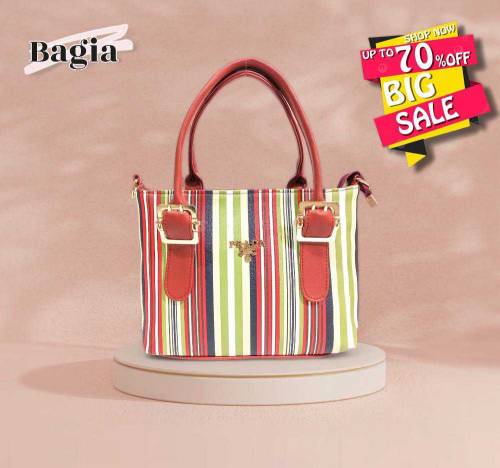 women's pu leather printed handbag 