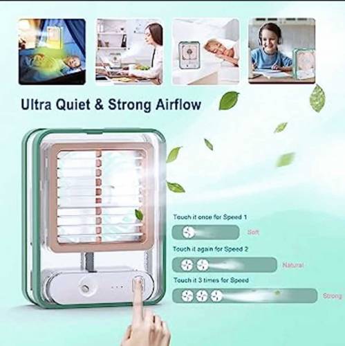 Led Table Fan with transparent spray