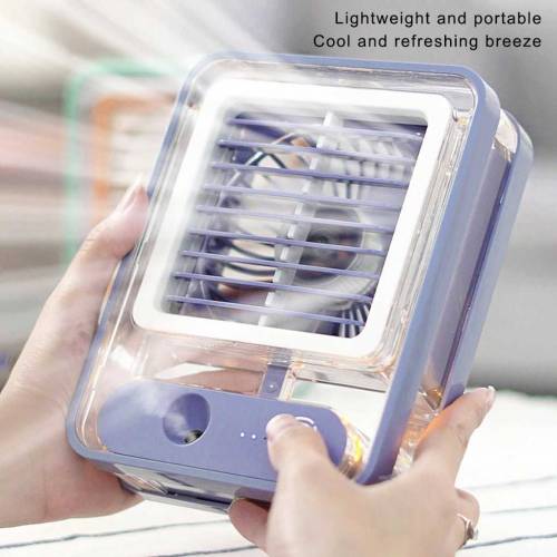 Led Table Fan with transparent spray