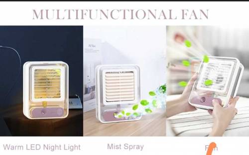 Led Table Fan with transparent spray