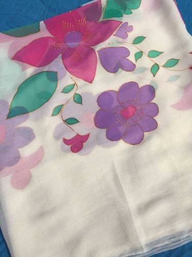 Hand Painted chiffon Dupatta 
