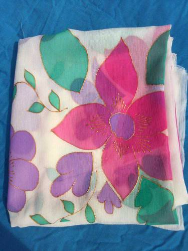 Hand Painted chiffon Dupatta 