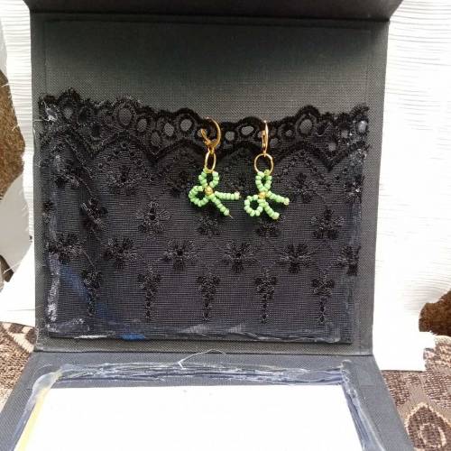 trendy ribbon earings (handmade 