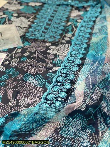 3pce women unstltched Lawn digital print sult