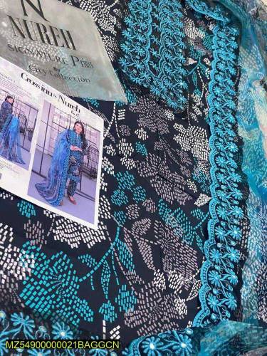 3pce women unstltched Lawn digital print sult