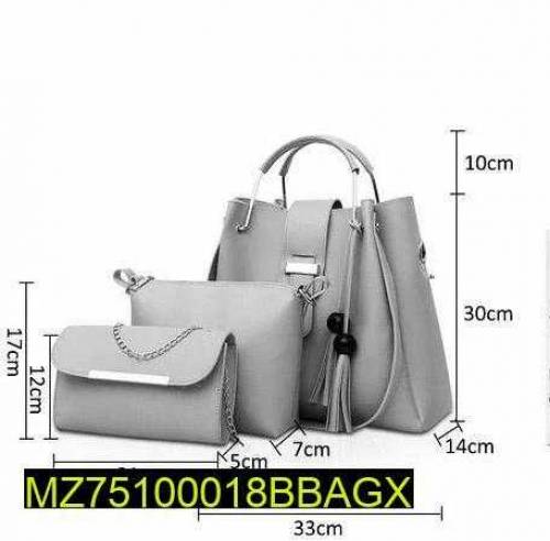3 PCs women pu leather hand bag