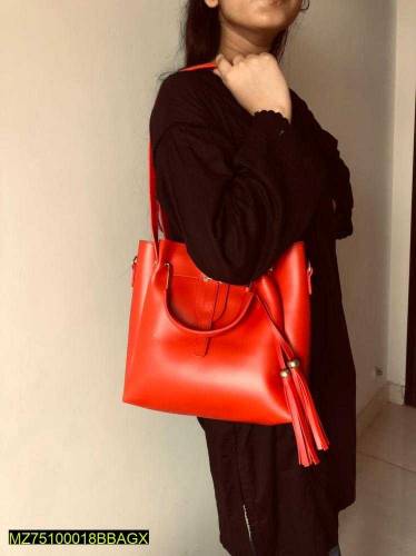 3 PCs women pu leather hand bag