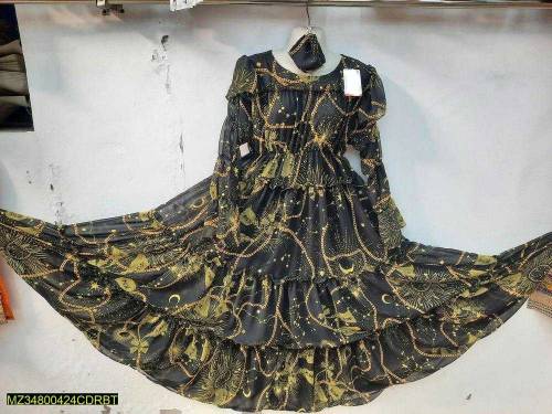 1 pc women ,s stitched chiffon printed Maxi 
