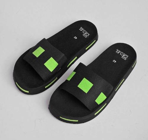 Black Camel Box Style Slides Green 