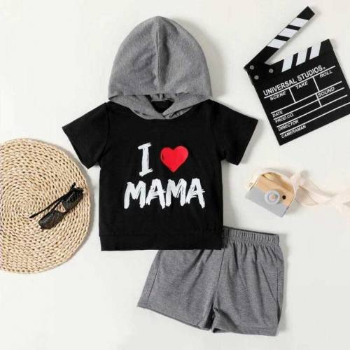 2 peces baby printed set  stitched cotton  tee shirts 