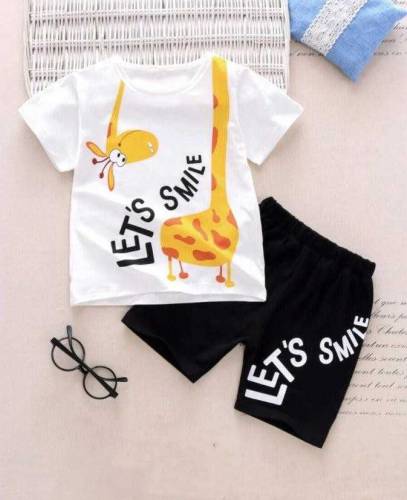 2 peces baby printed set  stitched cotton  tee shirts 