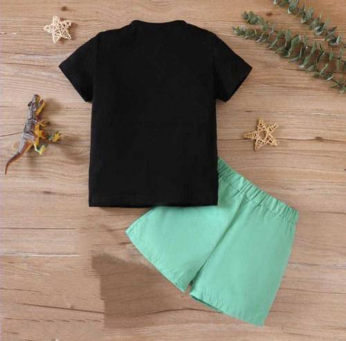 2 peces baby printed set  stitched cotton  tee shirts 