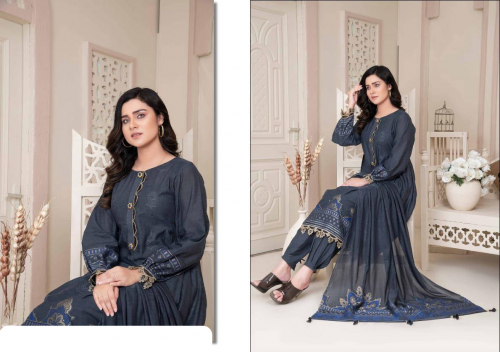3 Pcs Women's Unstitched Broshia Printed Suit