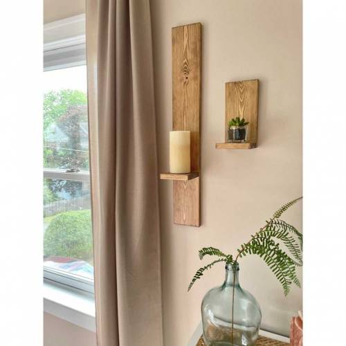 Set Of 2 Wall Hanging Sconces Plant shelf