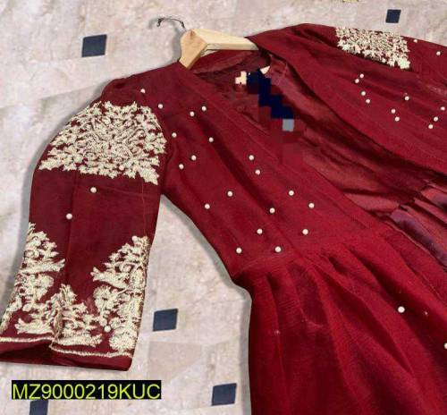 3 PCS woman stitched fancy shamoz silk embroidered Maxy 