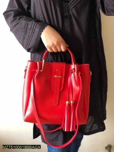 3 pcs women's pu leather handbag Red free home delivery 