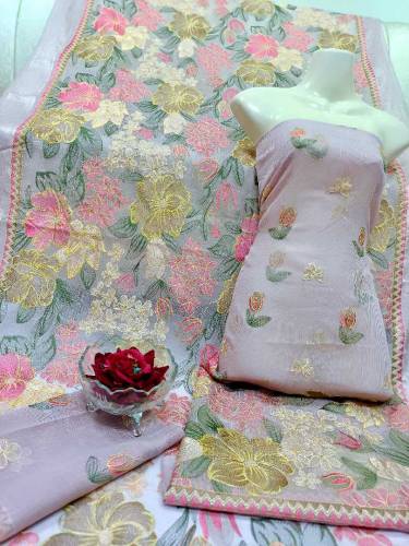 Beautiful self machine embroidery work collectionShirt duppatta on pur
