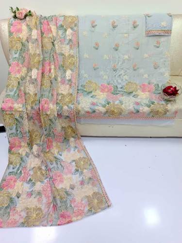 Beautiful self machine embroidery work collectionShirt duppatta on pur