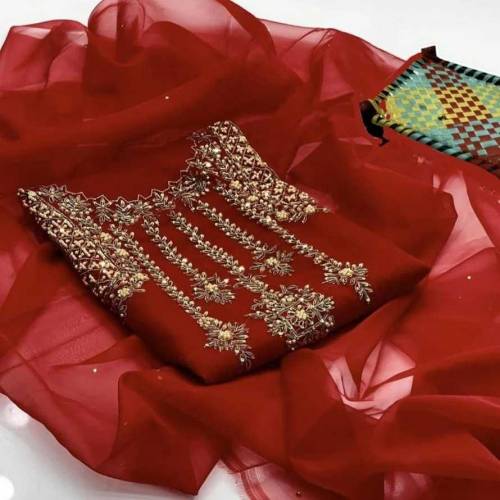 Ladies Dress unstitched Embroidery Suits