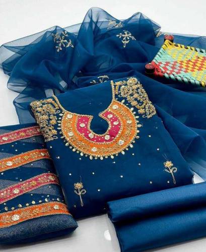 Ladies Dress unstitched Embroidery Suits