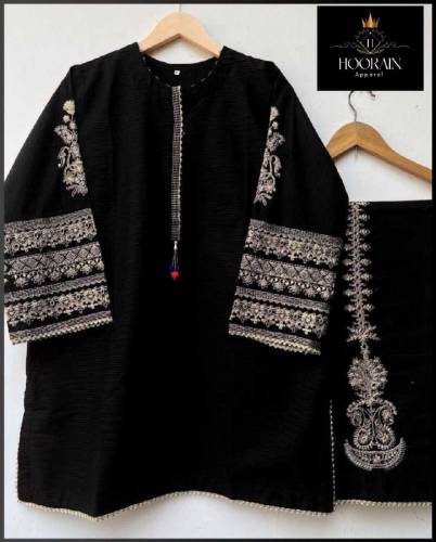 *Hoorain Apparel Arivals*🤩2pcStuff silk Embroidery 