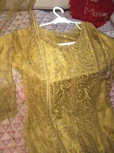 fabric organza sqance & embroidery