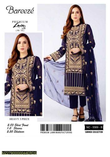 3 Piece Embroidered Lawn Suit