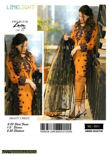 3 Piece Embroidered Lawn Suit