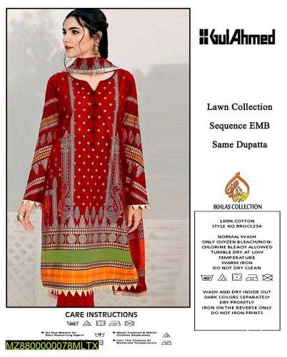 Unstitched Printed 3 Piece Lawn Suits of Brands