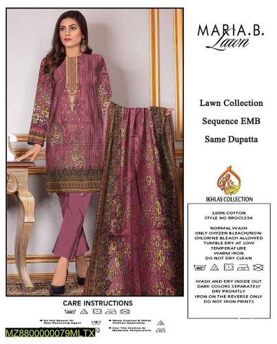 Unstitched Printed 3 Piece Lawn Suits of Brands