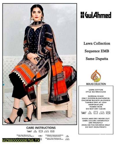 Unstitched Printed 3 Piece Lawn Suits of Brands