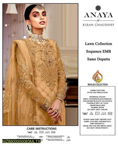 Unstitched Printed 3 Piece Lawn Suits of Brands