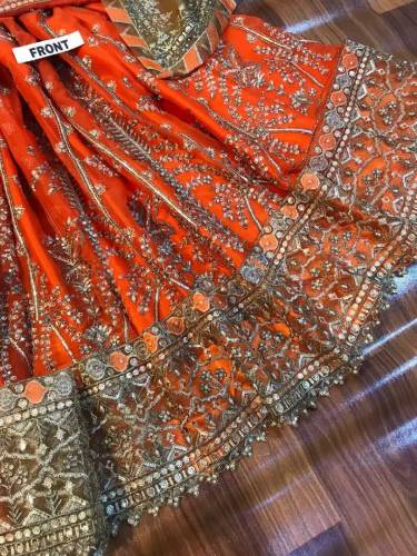 Complete chiffon frock with satin silk trouser