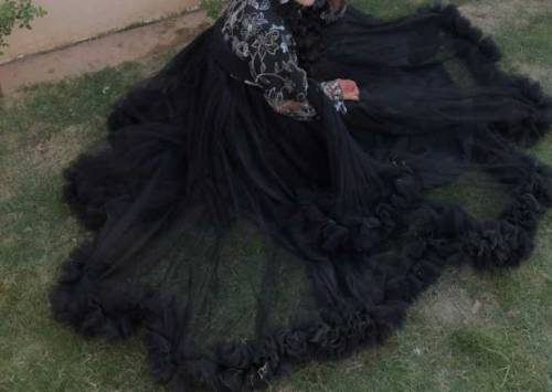 Black color maxi/party dress