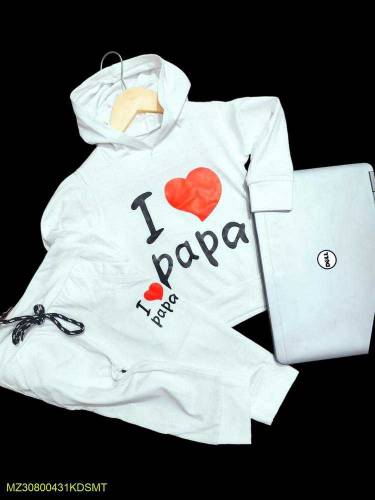 2 pic boys stitches cotton jersey printed hoodie & trouser set