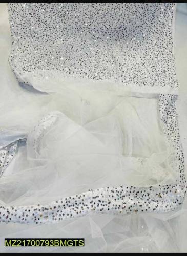 Women's unstitched shimmer net sare