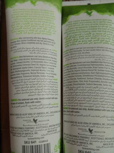 forever aloe jojoba shampoo and conditioner