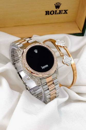 ROLEX SUPREMEDIGITAL TOUCHDIAMOND 💎 STONEBETTER QUALITY STAINLESSSTEEL