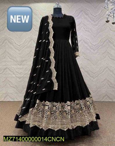 3 PC's women's stithed silk embroided maxi