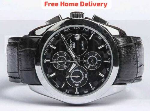Leather Analog Waterproof Watch