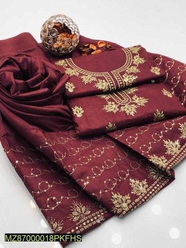 2 Piece Embroidered Linen Suits