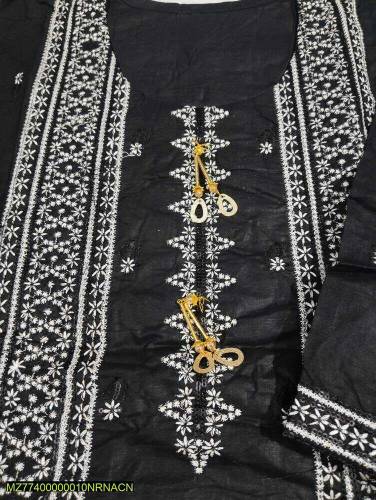 2 pc's woman's stitched cotton Lawn Embroidered suit 