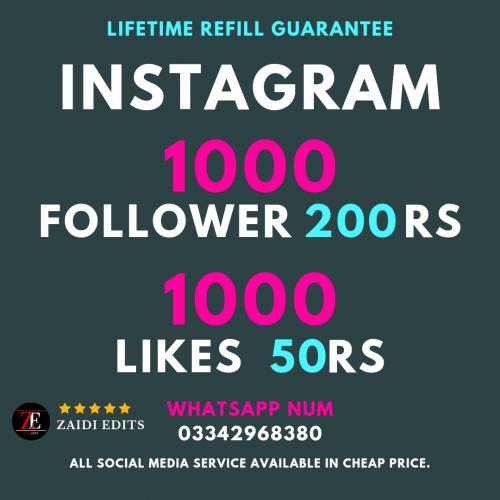 Instagram Followers and all Social Media Service available chip price