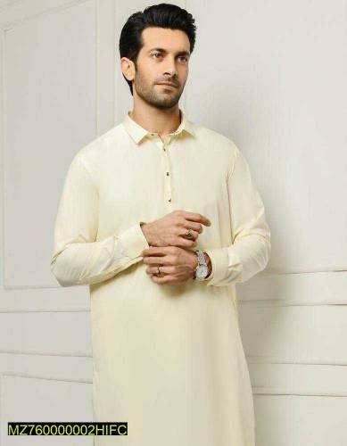 Eid collection mens unstitched wash and wear plain suit 