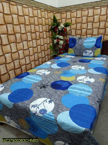 2 pcs cotton printed single bedsheet 