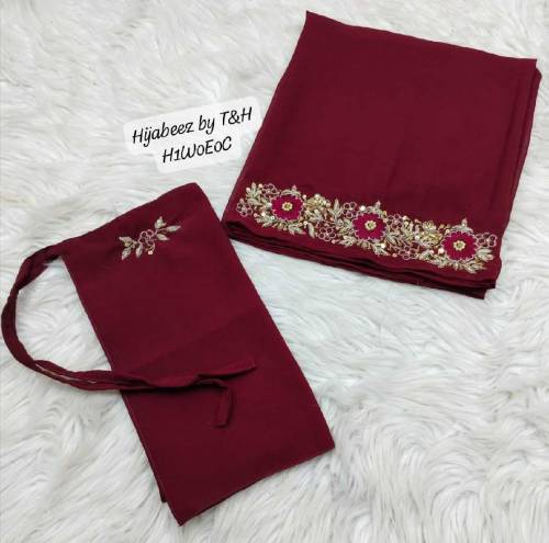 ARTICAL HAND WORK HADY KA KAAM EMBROIDERED 2 PEC SCARF NIKAB SETSTUFF