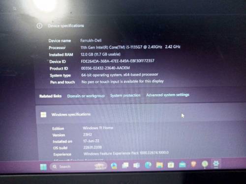 laptop core i5 11 generation 10/10 condition