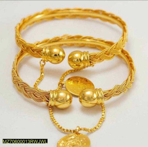 2 Pcs Braided Design Kara Bangles
